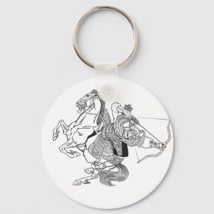 mediaeval Mongol warrior Keychain
