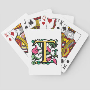 Mediaeval Monogram Initial T Playing Cards