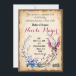 Mediaeval Mother of Dragon 40th Birthday Invitatio Invitation<br><div class="desc">This one-of-a-king mediaeval-style invitation is the perfect start for an epic 40th birthday party! Perfect for dragon lovers!</div>
