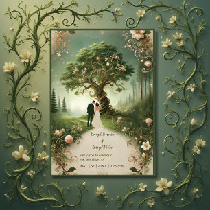 Mediaeval mystic Enchanted Forest Wedding  Invitation