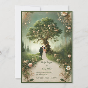 Mediaeval mystic Enchanted Forest Wedding  Invitation