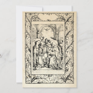 Mediaeval Nativity Mary and Jesus Holy Border Holi Holiday Card