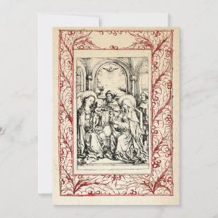 Mediaeval Nativity Mary and Jesus Holy Border Holi Holiday Card