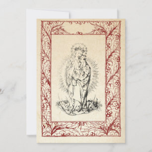 Mediaeval Nativity Mary and Jesus Holy Border Holi Holiday Card