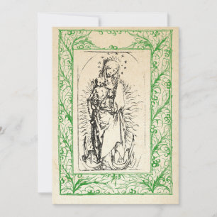 Mediaeval Nativity Mary and Jesus Holy Border Holi Holiday Card