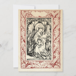 Mediaeval Nativity Mary and Jesus Holy Border Holi Holiday Card