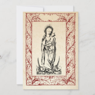 Mediaeval Nativity Mary and Jesus Holy Border Holi Holiday Card