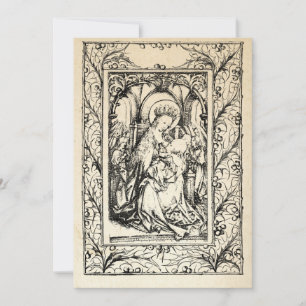 Mediaeval Nativity Mary and Jesus Holy Border Holi Holiday Card
