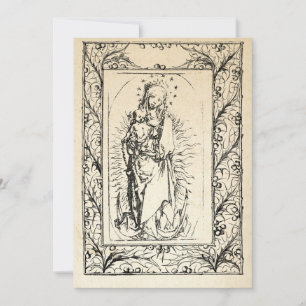 Mediaeval Nativity Mary and Jesus Holy Border Holi Holiday Card