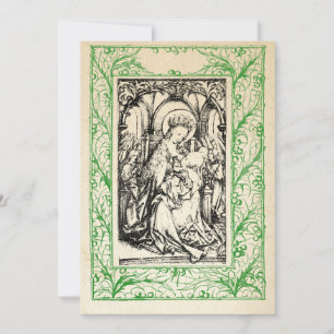 Mediaeval Nativity Mary and Jesus Holy Border Holi Holiday Card