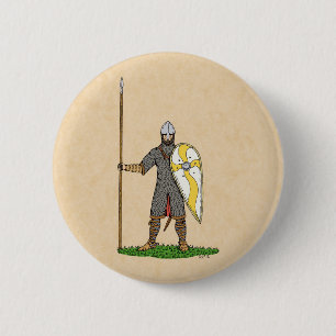 Mediaeval Norman Knight Circa 1066 6 Cm Round Badge