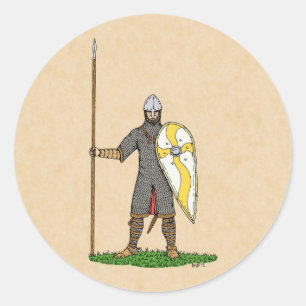 Mediaeval Norman Knight Circa 1066 Classic Round Sticker