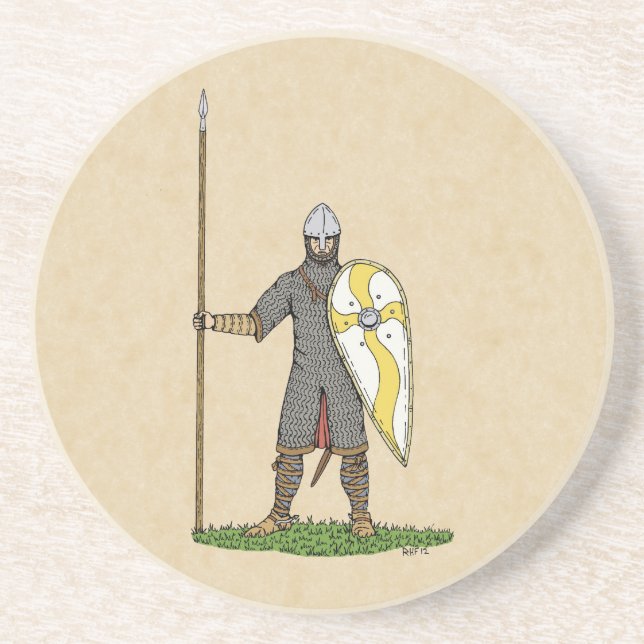 Mediaeval Norman Knight Circa 1066 Coaster (Front)