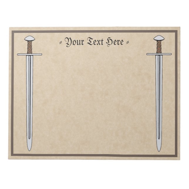 Mediaeval Norman Sword Notepad (Front)