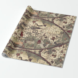 Mediaeval Old Map Wrapping Paper