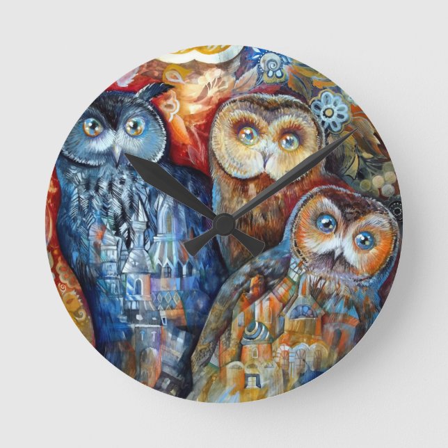 Mediaeval owls round clock (Front)