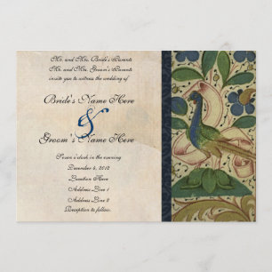 Mediaeval Pheasant Parchment Wedding Invitation