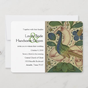 Mediaeval Pheasant Vintage Wedding Invitation