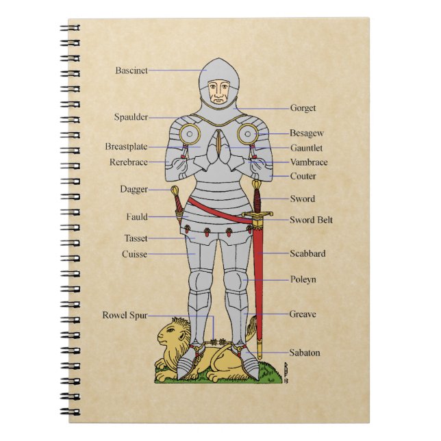 Mediaeval Plate Armour Circa 1430 Notebook (Front)