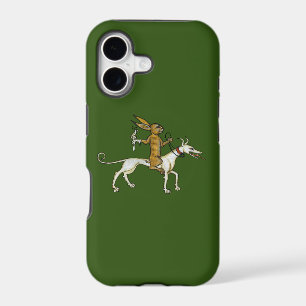 Mediaeval Rabbit Riding Dog and Holding Snail