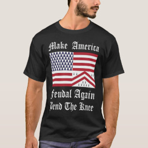 Mediaeval Red White Blue Heraldic America Flag T-Shirt