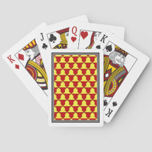 Mediaeval Red Yellow Ferrer Derby Heraldic Pattern Playing Cards