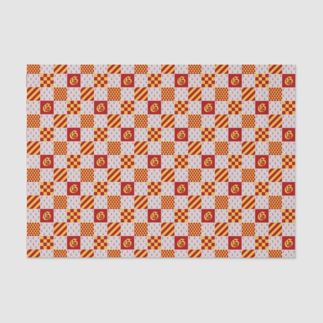 Mediaeval Red Yellow Magical Fantasy Heraldic Tissue Paper (Front)