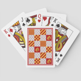Mediaeval Red Yellow Vair Ermine Heraldic Pattern Playing Cards