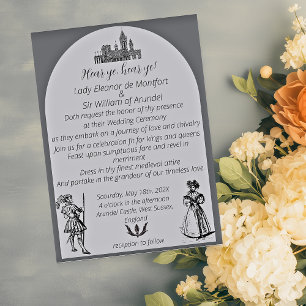Mediaeval Renaissance Arched Engraving Wedding Invitation