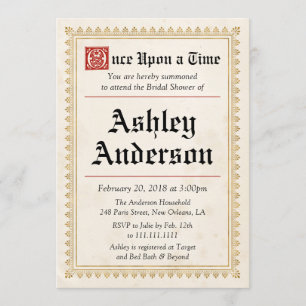 Mediaeval Renaissance Bridal Shower Invitation