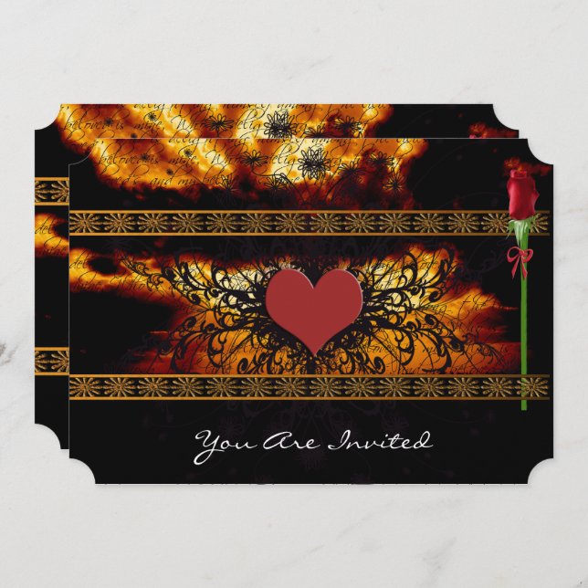 Mediaeval Renaissance Clouds  Wedding Invitations (Front/Back)