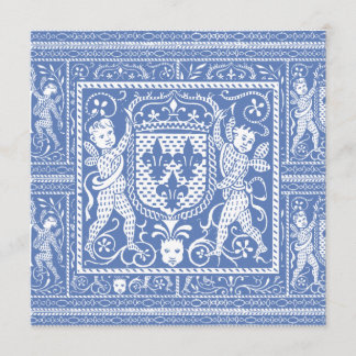 Mediaeval Renaissance Elegant Blue and White Invitation