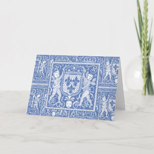 Mediaeval Renaissance Elegant Blue and White Thank You Card