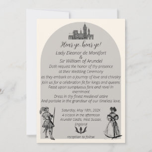Mediaeval Renaissance Engraved Arch Wedding Invitation
