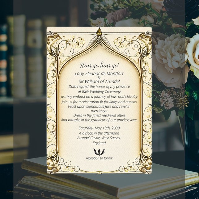Mediaeval Renaissance Fantasy Arched Parchment Invitation (Medieval Renaissance Fantasy Arched Parchment Invitation)