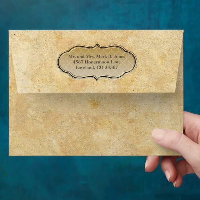 Mediaeval Renaissance Faux Parchment Wedding Envelope (Hand)