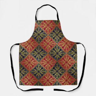 Mediaeval Renaissance Herald Lion Leopard Metallic Apron