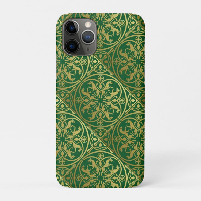Mediaeval Renaissance Herald Lion Leopard Metallic Case-Mate iPhone Case (Back)