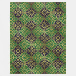 Mediaeval Renaissance Herald Lion Leopard Metallic Fleece Blanket