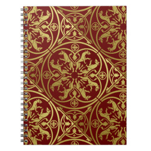 Mediaeval Renaissance Herald Lion Leopard Metallic Notebook