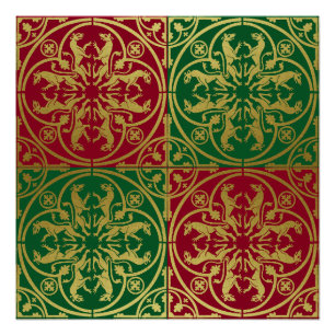 Mediaeval Renaissance Herald Lion Leopard Metallic Poster