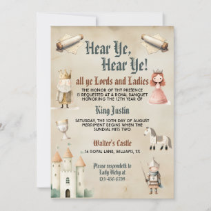 Mediaeval Renaissance Kids Birthday Invitation