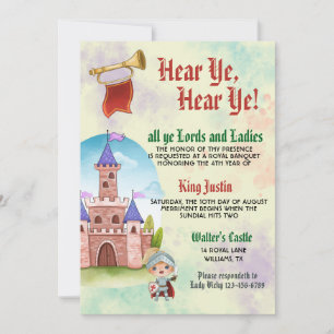 Mediaeval Renaissance King Birthday Invitation