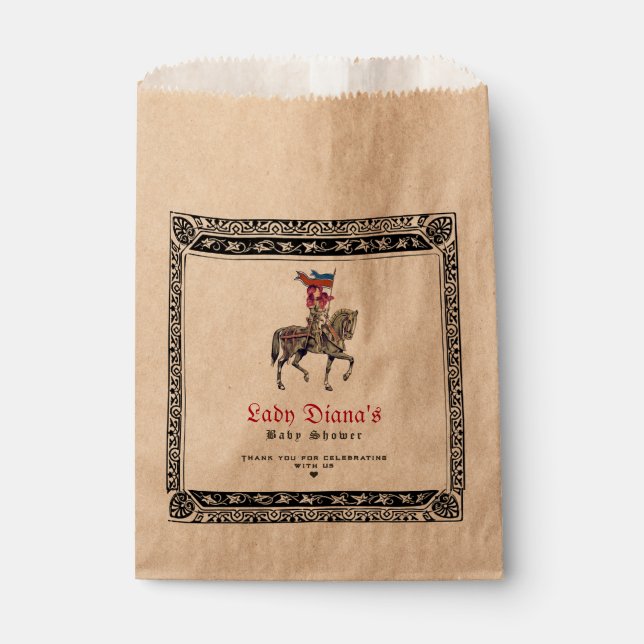 Mediaeval Renaissance Knight Renfaire Baby Shower Favour Bags (Front)