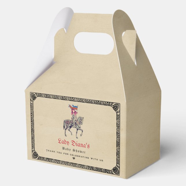 Mediaeval Renaissance Knight Renfaire Baby Shower Favour Box (Front)