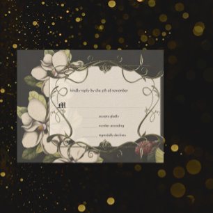Mediaeval Renaissance Magnolia Wedding RSVP Card