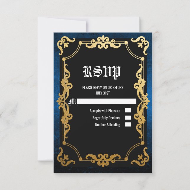 Mediaeval Renaissance Middle Ages Goth RSVP card (Front)