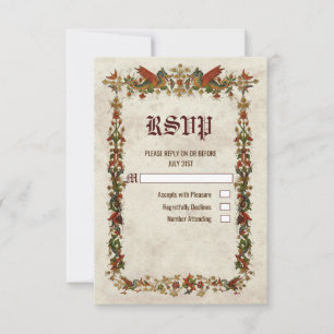 Mediaeval Renaissance Middle Ages Vintage RSVP car Card
