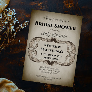 Mediaeval Renaissance Parchment Moody Bridal Showe Invitation