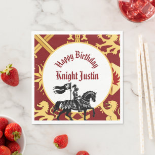 Mediaeval Renaissance Royal Knight Birthday Napkin